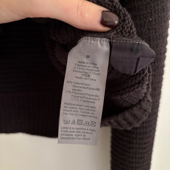 Madewell Cardigan Sweater Cotton Blend Crop Buttoned Dark Gray Size M - Picture 4 of 7